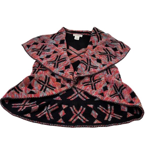 Aztec Knit Sweater Size XL Open Front Boho Cardigan Styles Southwest Vest Top - Picture 6 of 16
